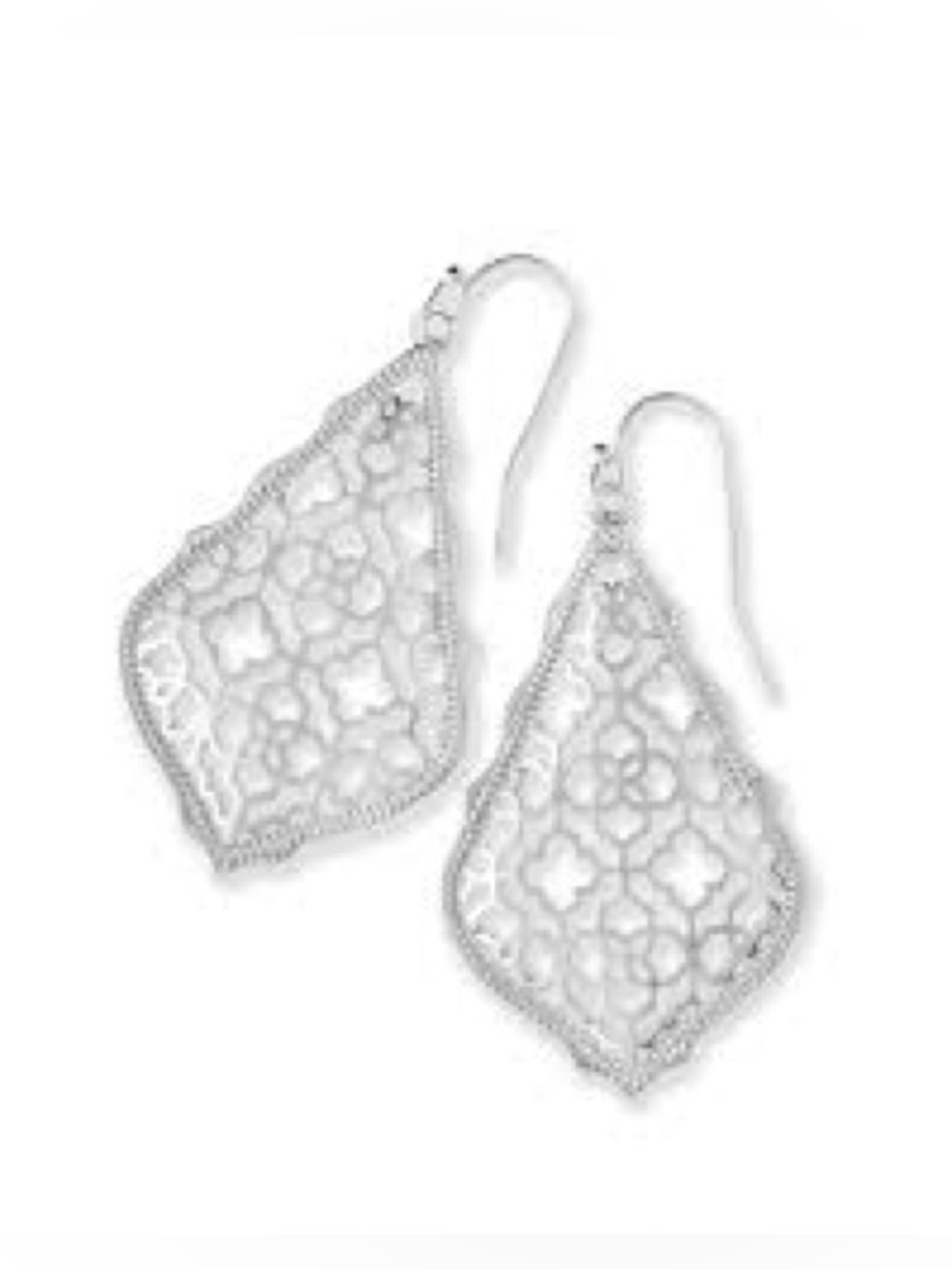 Kendra Scott Addie Silver Drop Earrings in Silver Filagree